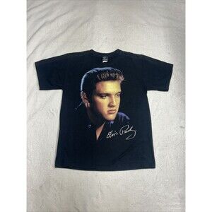 Vintage Y2K Elvis Presley Direct From Graceland Black T-shirt Size Medium